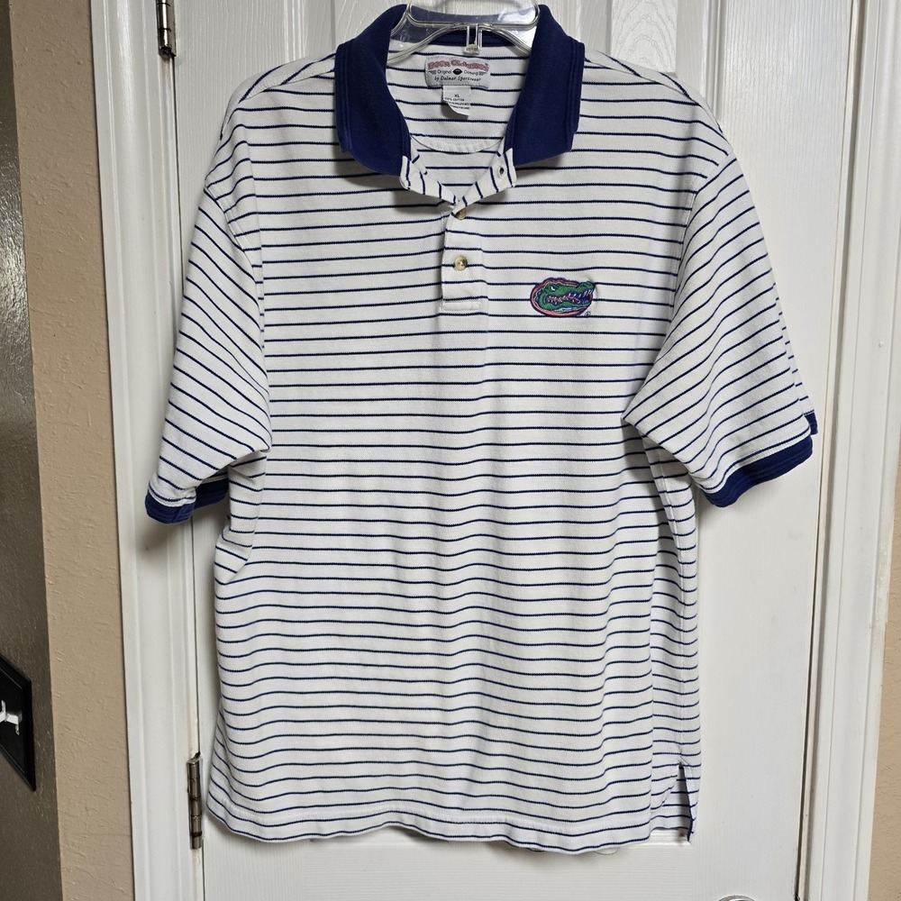 Florida Gators Polo Shirt Boca Classics Adult XL Striped Short Sleeve‎ Men
